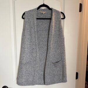 Loft Outlet Cozy Grey Knit Open-Front Vest
